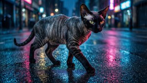Rainy Night Silhouette