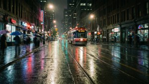 Rainy Night Streetcar