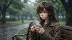 Rainy Park Reflection
