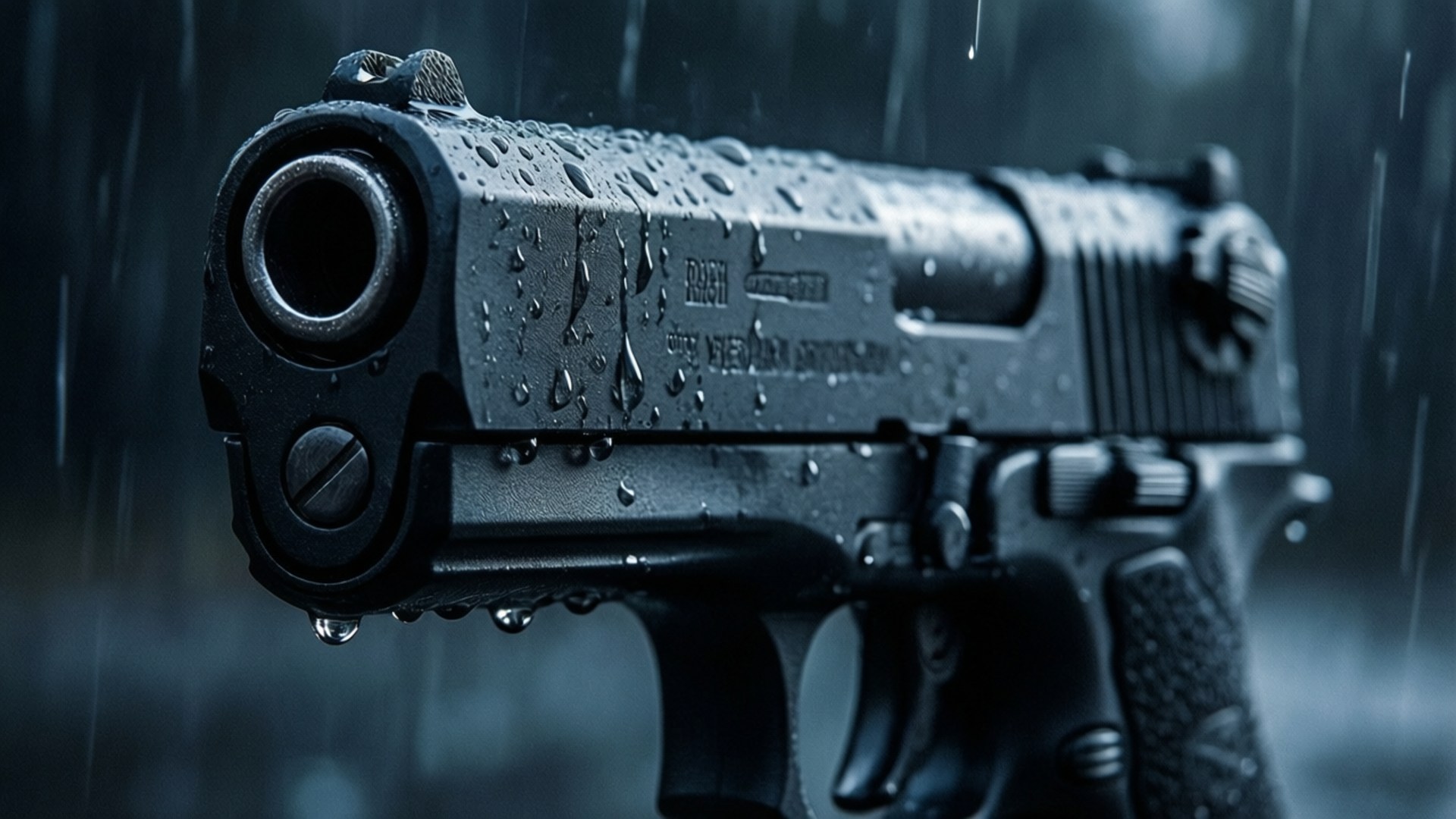 Rainy Silent Pistol by Wallpapers.art Studio