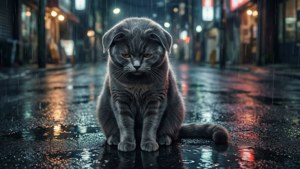 Rainy Street Cat