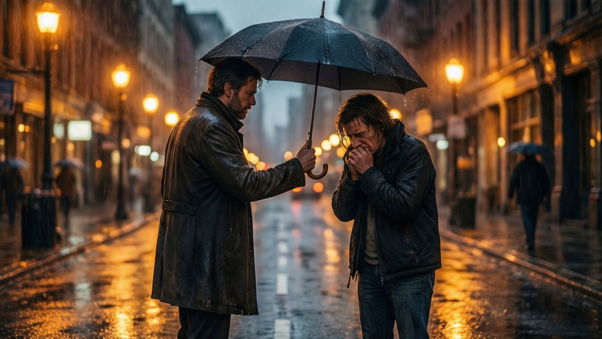 Rainy Street Savior by Wallpapers.art Studio