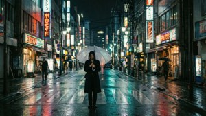 Rainy Tokyo Neon Street