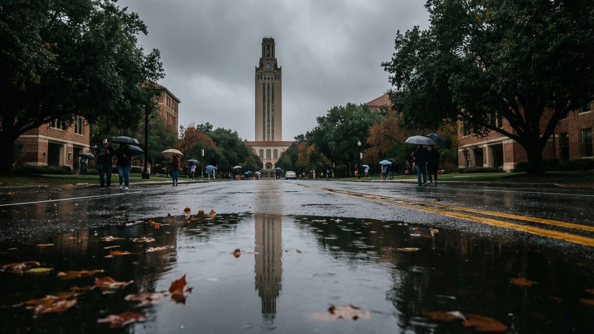 Rainy Tower Reflections by Wallpapers.art Studio