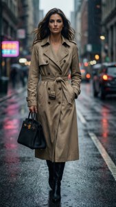 Rainy Trench Coat Chic