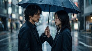 Rainy Umbrella Duo