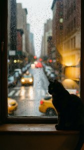 Rainy Window Cat