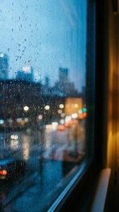 Rainy Window City Lights