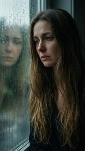 Rainy Window Reflection