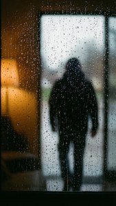 Rainy Window Silhouette
