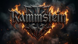 Rammstein Gothic Logo Fire
