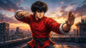 Ranma at Sunset Rooftop