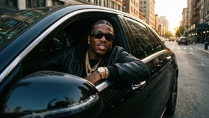 Rapper in Luxury Ride