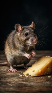 Rat Reaching for Cheese