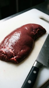 Raw Beef Liver Close-Up