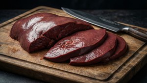 Raw Beef Liver Slices