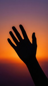 Reaching Hand Silhouette