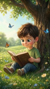 Reading Boy Nature
