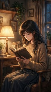 Reading by Lamplight