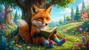 Reading Fox Under Tree