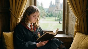 Reading in Hufflepuff Nook