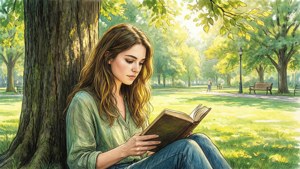 Reading Under a Tree