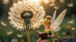 Reading Under Dandelion