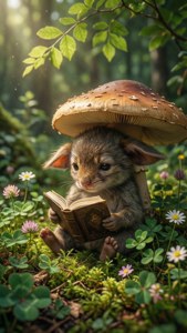 Reading under Mushroom