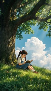 Reading Under the Oak Tree