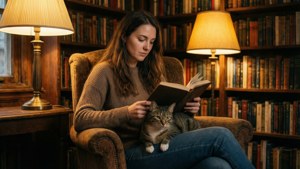 Reading with Fur Baby
