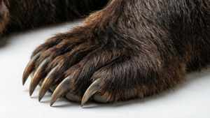 Realistic Bear Paw Closeup
