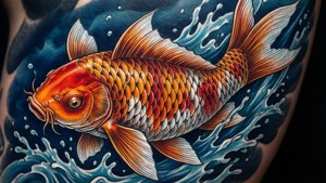 Realistic Koi Fish Upstream