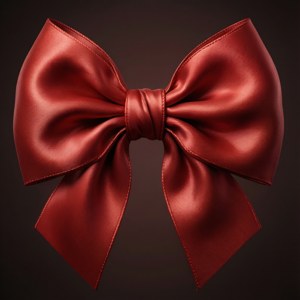 Realistic Red Satin Bow