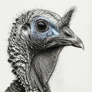 Realistic Turkey Head Sketch