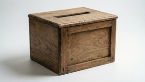Realistic Wooden Ballot Box