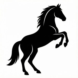 Rearing Black Silhouette