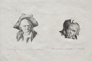 Receuil d'essais lithographiques:  Deux têtes