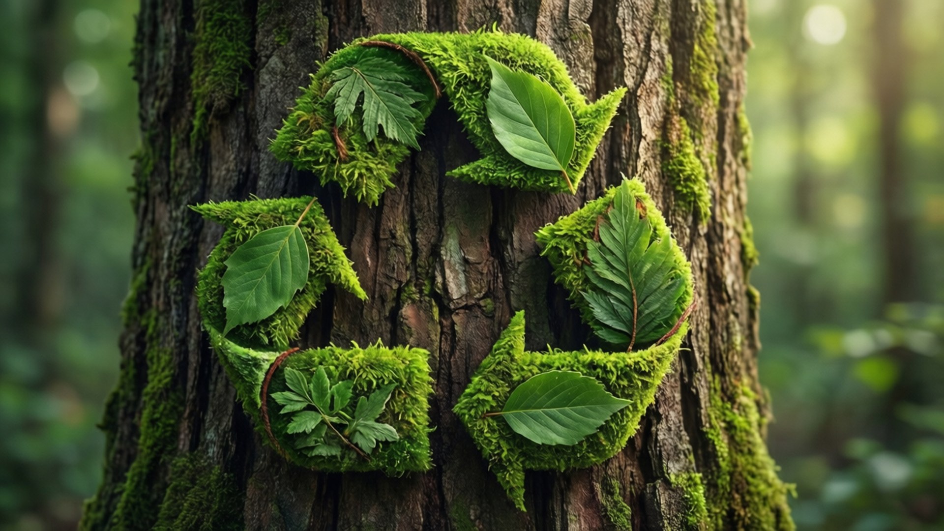 Recycling Symbol Moss by Wallpapers.art Studio