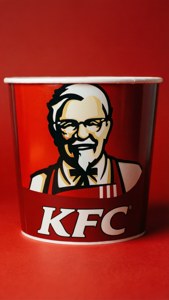 Red Background Bucket