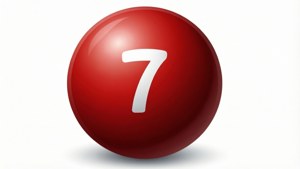 Red Bingo Ball 7