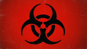 Red Biohazard Textured