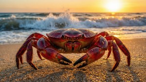 Red Crab at Sunset Beach