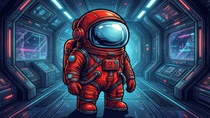 Red Crewmate in Corridor