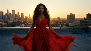 Red Dress Rooftop