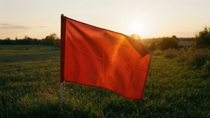 Red Flag Sunset Field