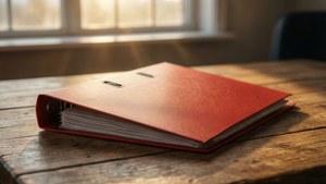 Red Folder on Desk