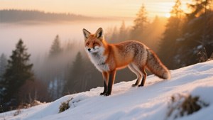 Red Fox at Golden Sunset