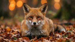 Red Fox in Leaves