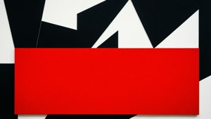 Red Geometric Half