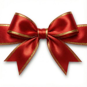Red Gold Ribbon Bow